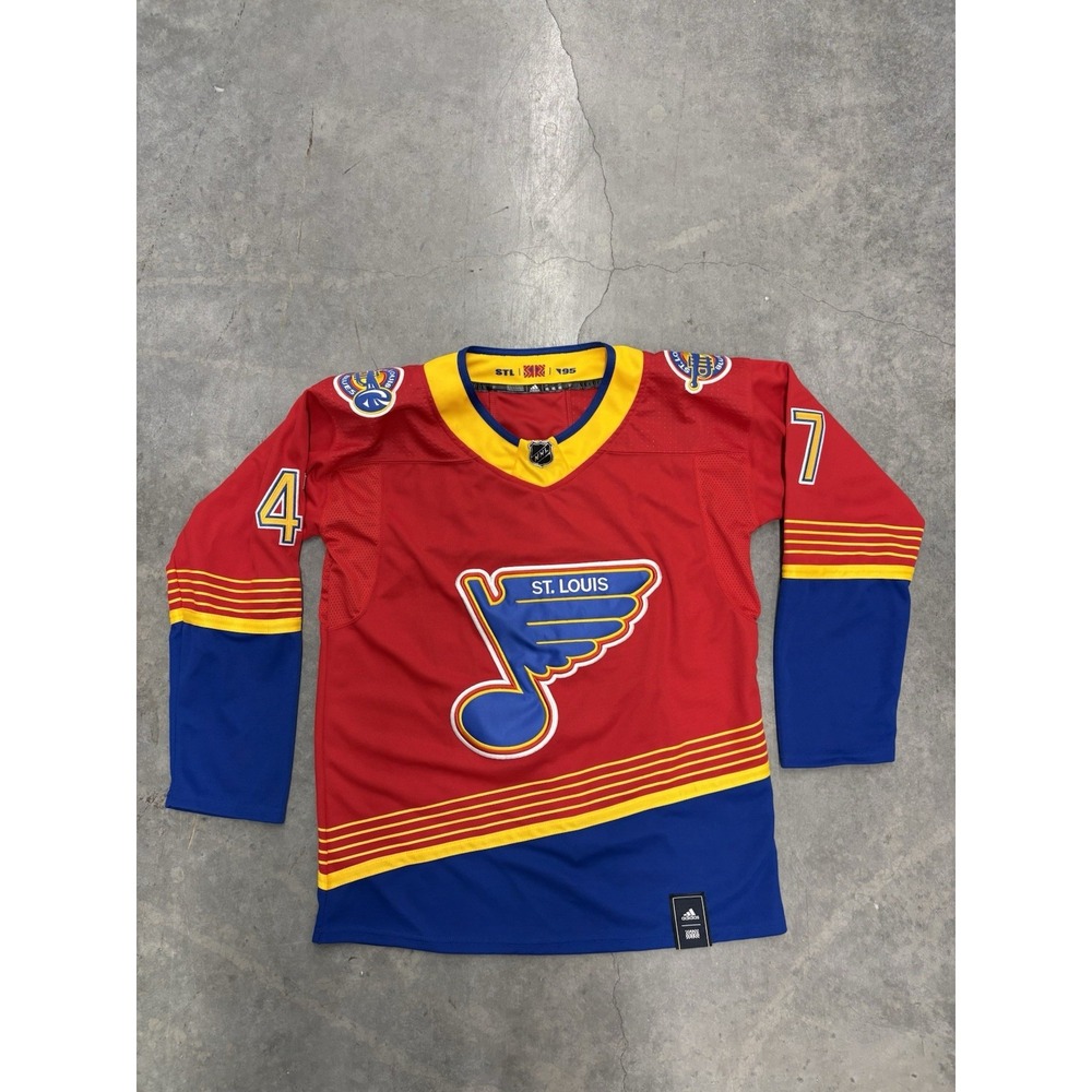 Reverse Retro St. Louis Blues Krug #47 Jersey Red Blue Yellow Size 46